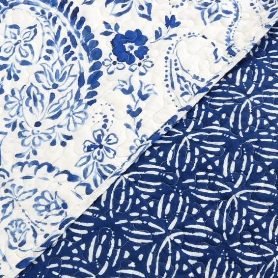 Navy Paisley 3-Pc. Full/Queen Reversible Quilt Set-Kirkland's Home Hot