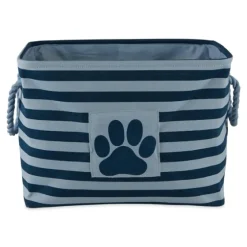 Navy Paw Patch Stripe Rectangle Pet Basket-Kirkland's Home Online