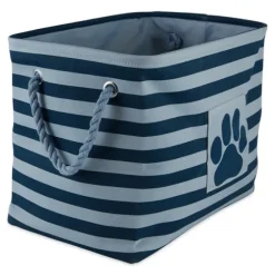 Navy Paw Patch Stripe Rectangle Pet Basket-Kirkland's Home Online