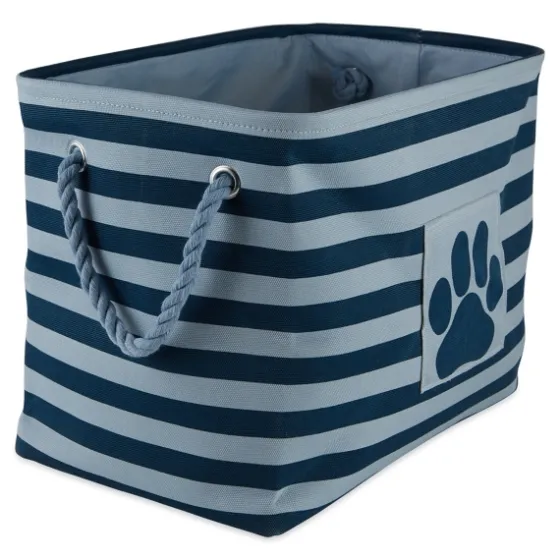 Navy Paw Patch Stripe Rectangle Pet Basket-Kirkland's Home Online