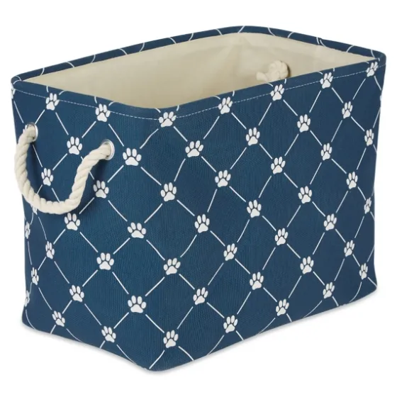 Navy Paw Trellis Rectangle Basket, 14 In.-Kirkland's Home Cheap
