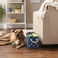 Navy Paw Trellis Rectangle Basket, 14 In.-Kirkland's Home Cheap