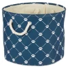 Navy Paw Trellis Round Basket, 15 In.-Kirkland's Home Outlet
