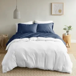 Navy Peached Percale 4-Pc. King Sheet Set-Kirkland's Home New