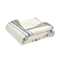 Navy Pick Stitch Stripe Decorative Throw-Kirkland's Home Shop