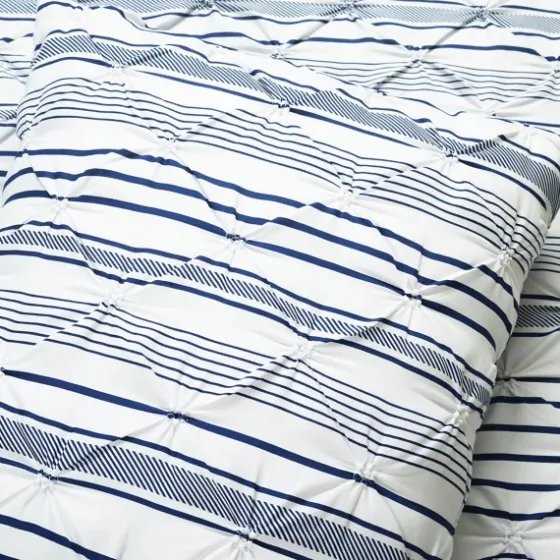 Navy Pintuck Stripe King 5-Pc. Comforter Set-Kirkland's Home Best Sale