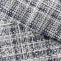 Navy Plaid Polka Dot 2-Pc. Twin Duvet Cover Set-Kirkland's Home Discount