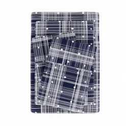 Navy Plaid Polka Dot 3-Pc. Twin Sheet Set-Kirkland's Home Discount