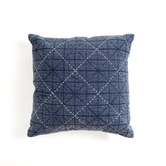 Navy Quilted Crosshatch Pillow-Kirkland's Home Fashion