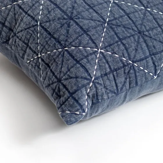 Navy Quilted Crosshatch Pillow-Kirkland's Home Fashion