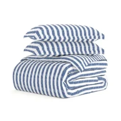 Navy Rugged Stripe 2-Pc. Twin Duvet Cover Set-Kirkland's Home Sale