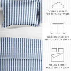 Navy Rugged Stripe 2-Pc. Twin Duvet Cover Set-Kirkland's Home Sale