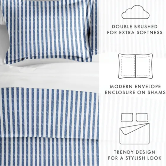 Navy Rugged Stripe 2-Pc. Twin Duvet Cover Set-Kirkland's Home Sale