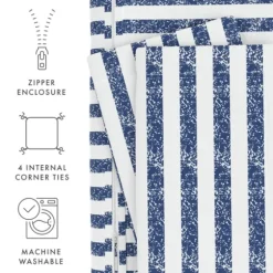 Navy Rugged Stripe 2-Pc. Twin Duvet Cover Set-Kirkland's Home Sale