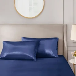 Navy Satin King 2-Pc. Pillow Case Set-Kirkland's Home Online