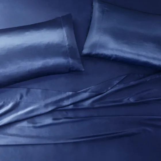 Navy Satin 6-Pc. Full Sheet Set-Kirkland's Home Shop