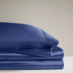 Navy Satin 6-Pc. Full Sheet Set-Kirkland's Home Shop