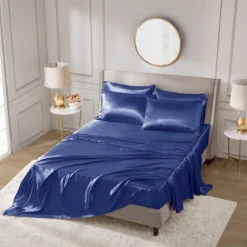 Navy Satin 6-Pc. King Sheet Set-Kirkland's Home New