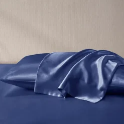 Navy Satin Standard 2-Pc. Pillow Case Set-Kirkland's Home New