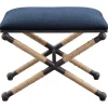 Navy Seat And Black Metal Ottoman-Kirkland's Home Hot