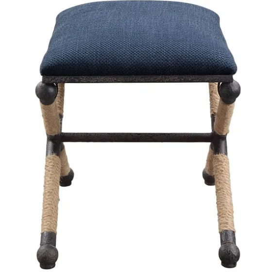 Navy Seat And Black Metal Ottoman-Kirkland's Home Hot