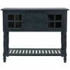 Navy Slatted Windowpane Console Table-Kirkland's Home Flash Sale