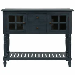 Navy Slatted Windowpane Console Table-Kirkland's Home Flash Sale