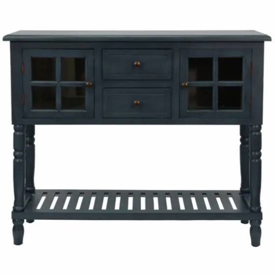 Navy Slatted Windowpane Console Table-Kirkland's Home Flash Sale