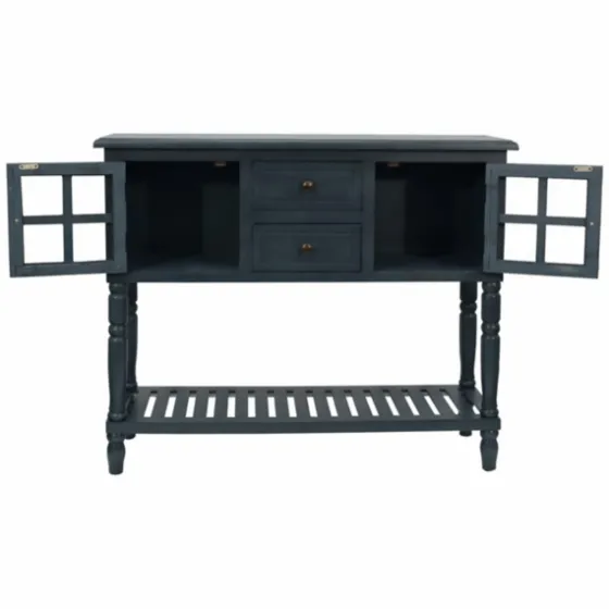 Navy Slatted Windowpane Console Table-Kirkland's Home Flash Sale