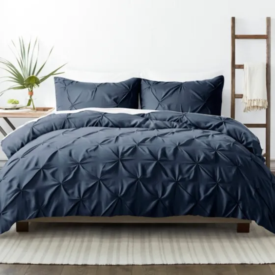 Navy Soft Pinched 3-Pc. King Duvet Cover Set-Kirkland's Home Discount