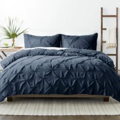 Navy Soft Pinched 3-Pc. Twin Duvet Cover Set-Kirkland's Home New