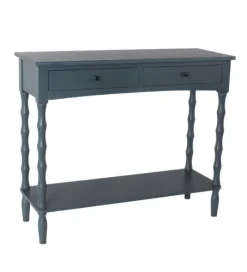 Navy Spindle 2-Drawer Console Table-Kirkland's Home Online