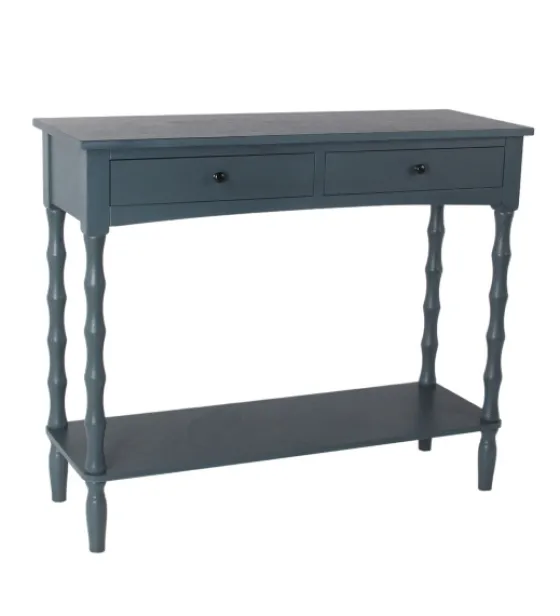 Navy Spindle 2-Drawer Console Table-Kirkland's Home Online