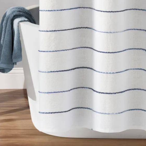 Navy Stripe Ombre Shower Curtain-Kirkland's Home Cheap