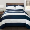 Navy Stripe 3-Pc. Full/Queen Quilt Set-Kirkland's Home Shop