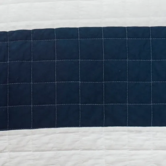 Navy Stripe 3-Pc. Full/Queen Quilt Set-Kirkland's Home Shop