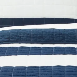 Navy Stripe 3-Pc. Full/Queen Quilt Set-Kirkland's Home Shop