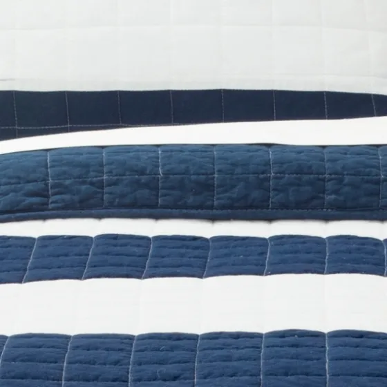 Navy Stripe 3-Pc. Full/Queen Quilt Set-Kirkland's Home Shop