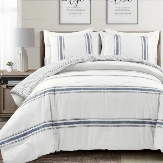 Navy Stripe 3-Pc. King Comforter Set-Kirkland's Home Shop
