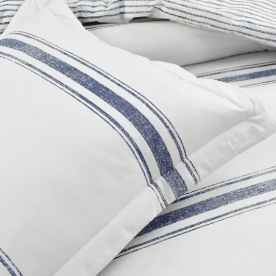 Navy Stripe 3-Pc. King Comforter Set-Kirkland's Home Shop