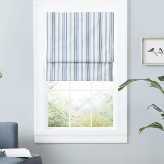 Navy Stripe Ricci Blackout Curtain Shade, 27 In.-Kirkland's Home Best
