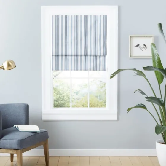 Navy Stripe Ricci Blackout Curtain Shade, 27 In.-Kirkland's Home Best