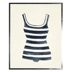 Navy Striped Bathing Suit Framed Art Print-Kirkland's Home Cheap