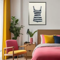 Navy Striped Bathing Suit Framed Art Print-Kirkland's Home Cheap