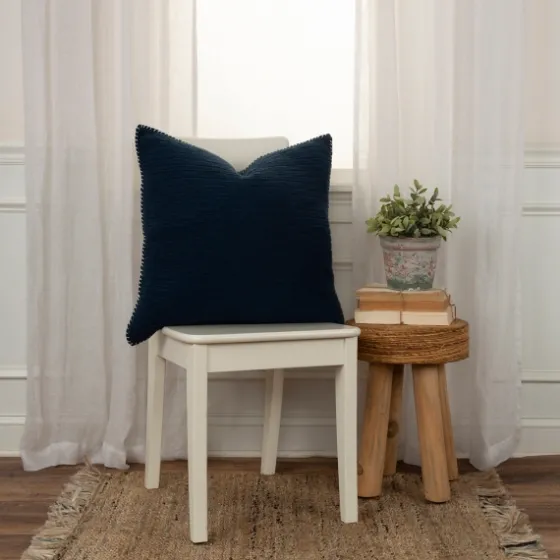 Navy Subtle Striped Oversized Pillow-Kirkland's Home Outlet