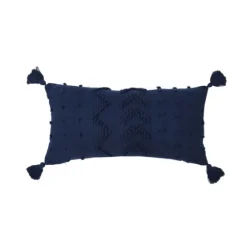 Navy Textured Lumbar Pillow-Kirkland's Home Flash Sale