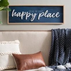 Navy This Is Our Happy Place Plaque-Kirkland's Home Hot