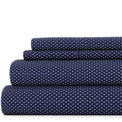 Navy Tiny Hearts 3-Pc. Twin Sheet Set-Kirkland's Home Cheap
