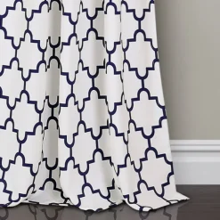 Navy Trellis Darkening Curtain Panel Set, 108 In.-Kirkland's Home Best
