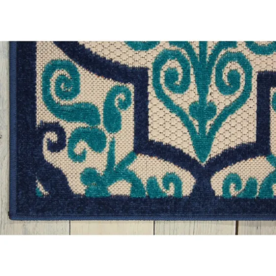 Navy Trellis Outdoor Area Rug, 7X10-Kirkland's Home Online